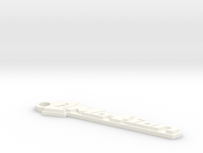 IMotion Key Chain 60mm Long 3mm Thick in White Processed Versatile Plastic