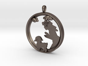Children's Wall Charm "Mary Had A Little Lamb" in Polished Bronzed Silver Steel
