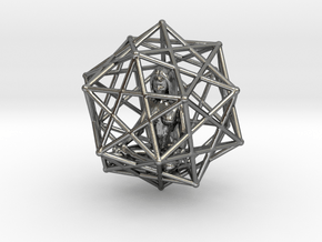 Merkabah Starship Meditation 40mm Dodecahedral in Polished Silver