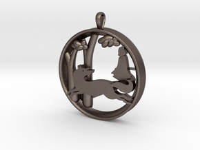 Children's Wall Charm "Little Red Riding Hood" in Polished Bronzed Silver Steel