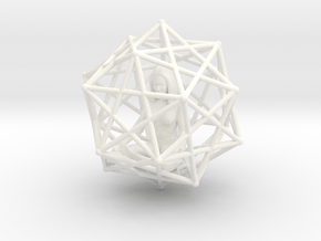 Merkabah Starship Meditation 40mm Dodecahedral in White Processed Versatile Plastic