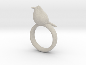 Ring with a bird on top of it in Natural Sandstone