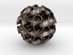 Schwartz D ball, 1 mm in Polished Bronzed Silver Steel