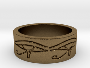 Egyptian Eye Of Horus Ring Size 6 in Natural Bronze