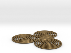 Triskelion (triple spiral) 1mm in Polished Bronze