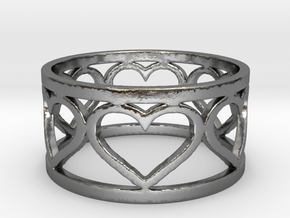 Caged Heart Ring V1 Ring Size 8 in Polished Silver