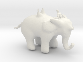 Elephant in White Natural Versatile Plastic