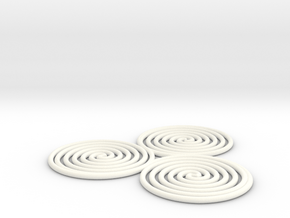 Triskelion (triple spiral) 1mm in White Processed Versatile Plastic
