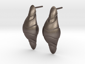 Qolombeh Earring in Polished Bronzed Silver Steel