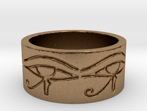 Egyptian Eye Of Horus Ring Size 7 in Natural Brass
