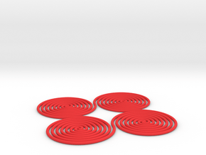 Spiral in a Square | 2mm in Red Processed Versatile Plastic