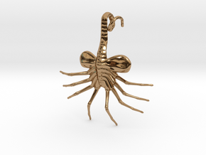 Facehugger Pendant in Polished Brass