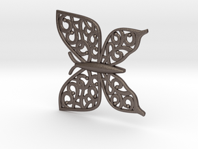 Arabesque-batafly in Polished Bronzed Silver Steel