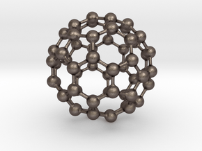 Buckyball C60 in Polished Bronzed Silver Steel