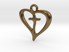 Cross My Heart Pendant in Natural Bronze