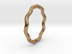 Sine Ring Round 18mm in Polished Brass