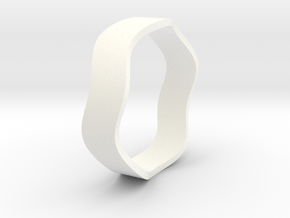 Sine Ring Flat 18mm in White Processed Versatile Plastic