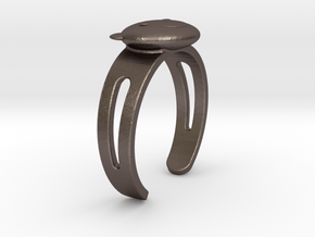 Kuma-san (Bear) Ring in Polished Bronzed Silver Steel