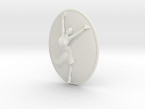 Joyful Dancer Pendant Without Circle in White Natural Versatile Plastic