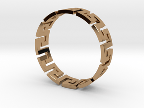 Meander Ring X12 in Polished Brass