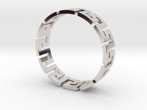 Meander Ring X12 in Platinum