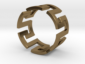 Meander Ring x6 in Polished Bronze