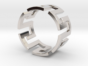 Meander Ring x6 in Platinum