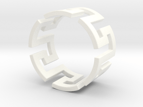 Meander Ring x6 in White Processed Versatile Plastic