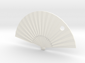 Oriental Fan in White Processed Versatile Plastic