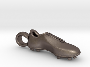 Soccer shoe in Polished Bronzed Silver Steel