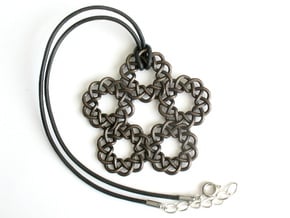 Braided Orbit pendant in Polished Bronze Steel