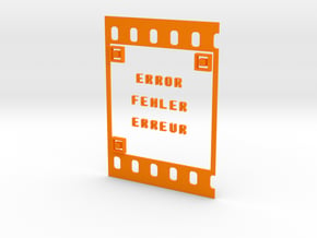 FILM ERROR FEHLER ERREUR in Orange Processed Versatile Plastic