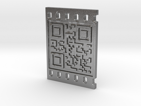 OCCUPY NEW YORK QR CODE 3D 30mm in Natural Silver