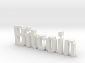 Bitcoin 3D in White Natural Versatile Plastic