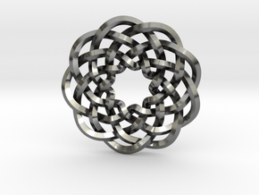 Woven Starburst Pendant in Polished Silver