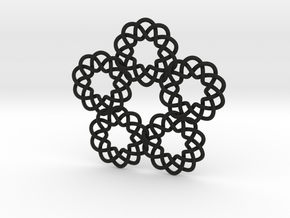 Braided Orbit pendant in Black Natural Versatile Plastic