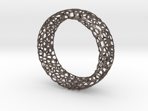 Voronoi Ring in Polished Bronzed Silver Steel