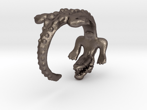 Crocodile Bracelet (toddler size)  in Polished Bronzed Silver Steel