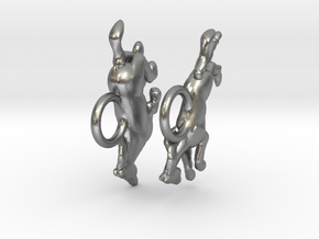 Running Horse Earrings in Natural Silver