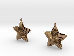 Tortuous Stars Earrings in Natural Brass