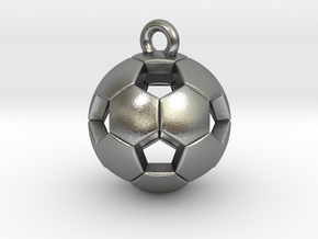 Soccer Ball Pendant in Natural Silver