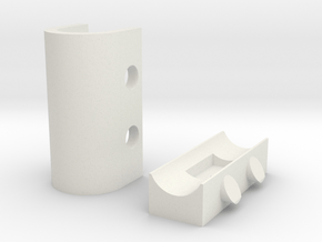 Coaxial Wall Clip in White Natural Versatile Plastic
