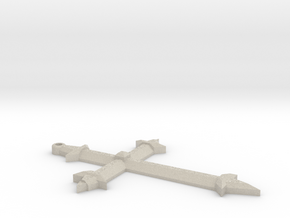 Medieval Style Cross Pendant Charm in Natural Sandstone