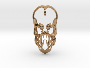 Skull Pendant 02 in Polished Brass