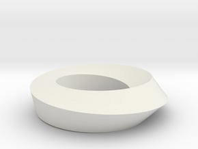 Mobius Loop - Square 1/4 twist in White Natural Versatile Plastic