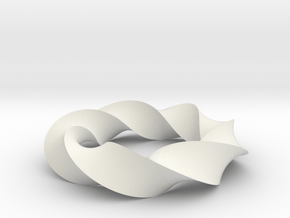 Mobius Loop - Triangle 7/3 twist in White Natural Versatile Plastic