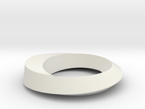 Mobius Loop Levelled - Square 1/4 twist in White Natural Versatile Plastic
