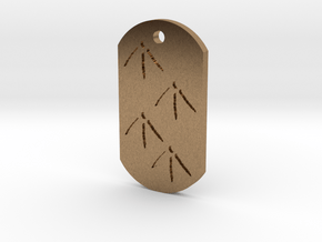 Turkey Track Dog Tag in Natural Brass