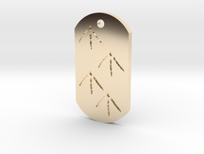 Turkey Track Dog Tag in 14K Yellow Gold