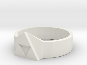 Tri-Force Ring (size 10 Ring) in White Natural Versatile Plastic